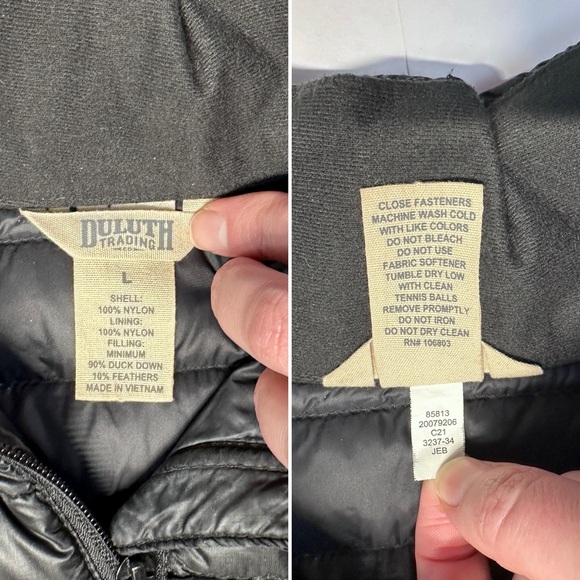 Duluth Trading Vest Womens Large Black Duck Down Puffer Long Line Pertex Quantum - Picture 12 of 16